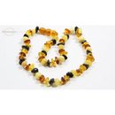 Kinder Bernsteinkette Barock -Poliert - Multicolor-...