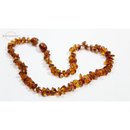 Kinder Bernsteinkette Chips -Poliert - Cognac-...
