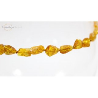 Bernsteinkette oval extra gro - Poliert - honig
