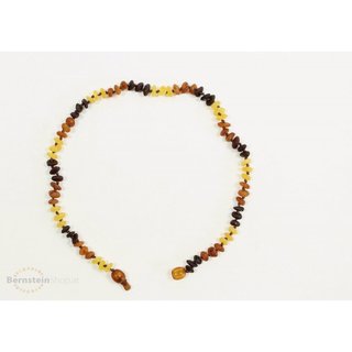 Bernsteinkette Barock extra rund - Matt - Rainbow2