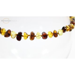 Bernsteinkette Barock extra rund - Matt - Rainbow1