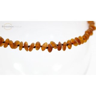 Bernsteinkette Barock extra rund -Matt - Cognac