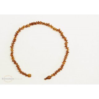 Bernsteinkette Barock extra rund -Matt - Cognac