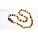 Bernsteinkette Barock extra rund - Poliert - Multicolor3